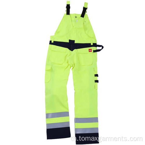 กางเกงเอี๊ยม Worakwear Safety Fr สีขาวสีเทาสีน้ำเงิน